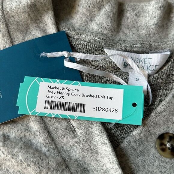 MARKET & SPRUCE
Joey Henley Cozy Brushed Knit Top Sz XS & XL GREY Stitch Fix Nwt - Picture 7 of 8